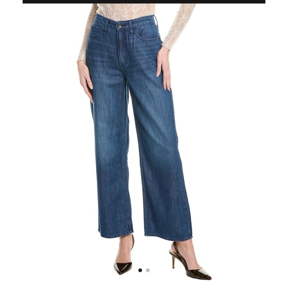 Rag & Bone Lori Mid-Rise Dark Wash Wide Leg Jean Size 30 Featherweight - Picture 1 of 11